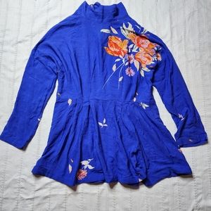21 Free people blouse blue open back size large